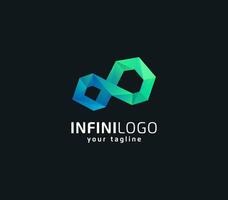 abstract colorful infinity logo design template vector