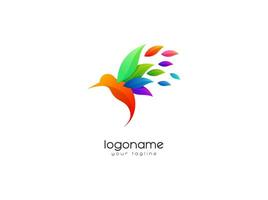 abstract colorful bird logo design template vector