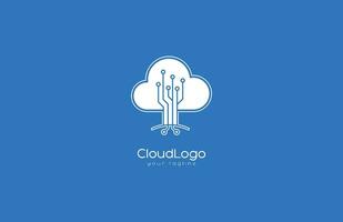 cloud and connect logo icon design template element vector