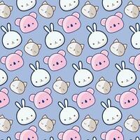 Cute animal pattern background vector