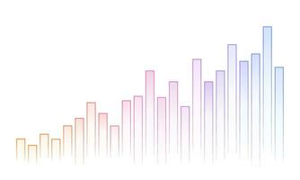 Business presentation growth colorful bar chart. Price chart on white background. Vector illustration.