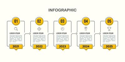 Timeline infographic frame thin line design template. Business growth presentation. Vector illustration.