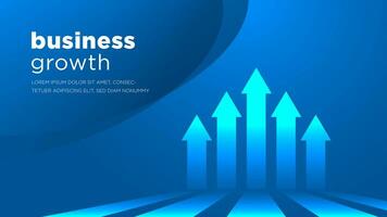 blue arrows of business sale growth dark blue vector background