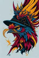 A detailed illustration of a Phoenix for a t-shirt design, wallpaper and fashion photo