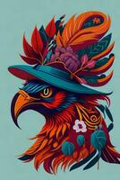 A detailed illustration of a Phoenix for a t-shirt design, wallpaper and fashion photo