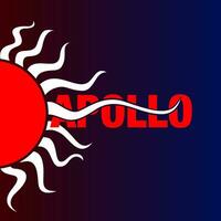 Apollo typography vector icon with sun form.