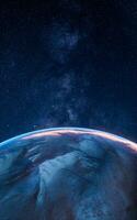 Planet in the outer space, 3d rendering. photo