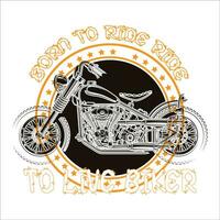 elegante , de moda y increíble motorista y motocicleta tipografía ilustrador vector