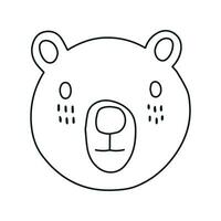 Cute cartoon bear coloring book for children. vector