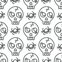 Seamless skull and spider background. Background for Halloween party vector