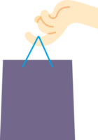 hand holding shopping bag flat icon png