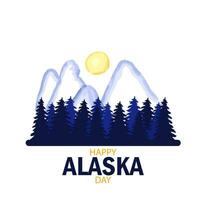 contento Alaska día. acuarela vector elementos. bandera de Alaska. importante día festivo. objetos aislado en blanco antecedentes.