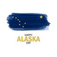 Happy alaska day. Watercolor vector elements. Flag of Alaska. Important holiday. Objects isolated on white background.