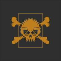 design template cross bone skull. illustration design hand drawn skull for apparel vector