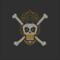 design template skull cross bone. illustration design for t shirt and apparel vector