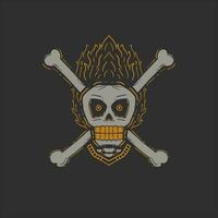 design template skull cross bone. illustration design for t shirt and apparel vector