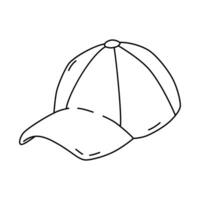 Black and white illustration of the cap. Headdress in doodle style vector