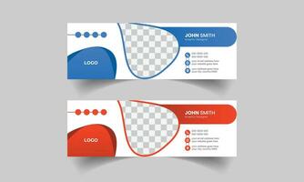 Email signature design, email template design, signature poster, professional email banner design, and creative abstract email signature. poster, a web banner. vector