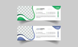 Creative Abstract Email Signature, Professional Email Banner Design, Email Template Design, Email Signature Design vector