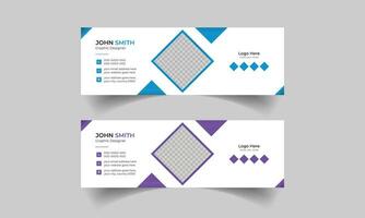 business corporate company identity template for email signatures. vector