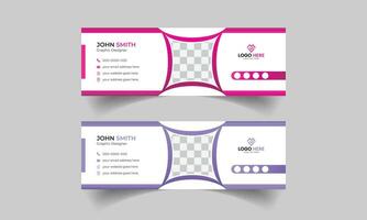 Email footer, signature, and personal social networking banner layouts. email signature for business correspondence. vector