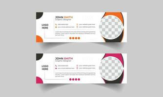 Personal social banner design templates for the email signature, footer, and signature. email signature for a business. vector