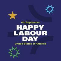 Labor Day Background Design in abstract theme. Banner, Poster, Greeting Card. Vector Illustration for social media.