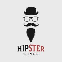 Barber shop logo vector template hipster silhouette.