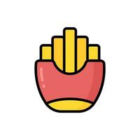 Simple French Fries lineal color icon. The icon can be used for websites, print templates, presentation templates, illustrations, etc vector