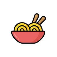 Simple Ramen lineal color icon. The icon can be used for websites, print templates, presentation templates, illustrations, etc vector