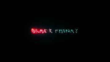 Black Friday colorful neon laser text animation glitch effect video