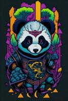 A detailed illustration of a Panda for a t-shirt design, wallpaper, fashion photo