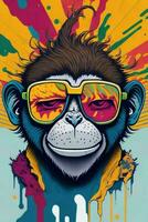 A detailed illustration of a Monkey for a t-shirt design, wallpaper, fashion photo