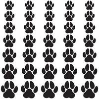 Trace and path of animal tracks, dog and cat moving away vector