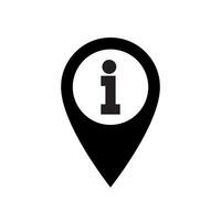 Map pointer with information icon vector. Info location sign symbol vector