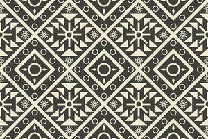 Monochrome geometric ethnic seamless pattern designed for background, wallpaper, traditional clothing, carpet, curtain, and home decoration. vector