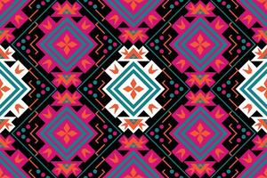 Colorful geometric ethnic seamless pattern design for wallpaper, background, fabric, curtain, carpet, clothing, and wrapping. vector