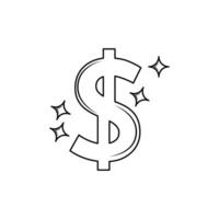 dólar dinero icono vector diseño