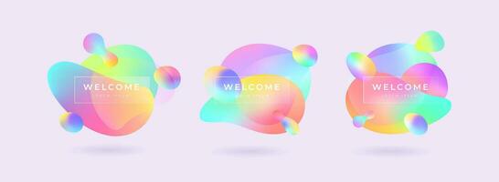 Liquid Gradient Colorful Logo Background Banner Presentation with Welcome Text. vector