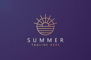 Summer Beach Abstract Geometric Logo Outdoor Concept vector