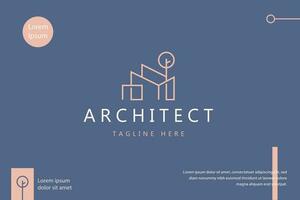 Logo Home Architecture Minimalist and Natural. Modern Design Abstract Concept. Branding Web and Presentation Background. vector