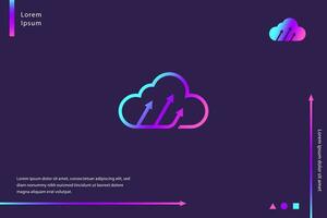 Upload Cloud Technology Digital Data App Logo vector