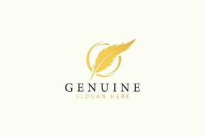 Gold Feather Luxury Legal Law Firm Business Company Logo vector