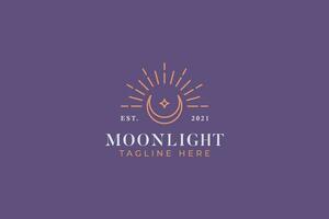 Sacred Geometric Moon Light Symbol Logo vector