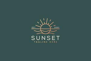 Luxury Beauty Sunset and Wave Abstract Logo vector