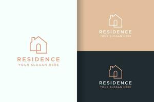 logo residencia para negocio minimalista concepto marca identidad. geométrico, oro, y lujo. vector