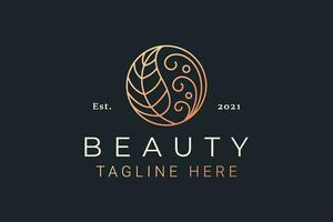 Luxury Nature Leaf Logo Beauty for Fashion Business vector