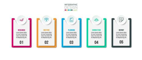 concepto de negocio de plantilla infográfica con paso. vector