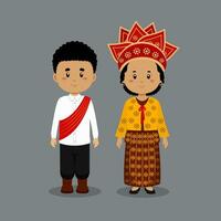 Couple Character Wearing Suriname Dress vector