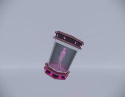 3D illustration of time travel capsule. teleportation machine photo